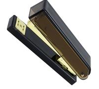 SAFIGLE Acrylic Stapler for Desk Medium Size Black Gold Manual Stapler Office for Classroom and University Stationery Supplies