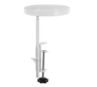 SAFIGLE Adjustable Iron Plant Tray Stand with Clamp for Windowsill Robust Support Design Prevents Tipping, Elegant White Metal Floating Holder for Indoor Plants and Office Decor