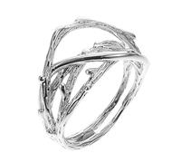 SAFIGLE Adjustable Open Finger Ring Silver Plated Bamboo Segment Personality Ring Unisex Vintage Style Suitable for Everyday Wear