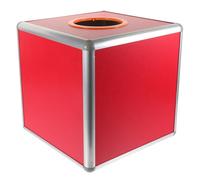 SAFIGLE Aluminum Alloy Raffle Ticket Box Medium Red Lottery Ball Container for Party Games Fair Transparent Storage Holder with Secure Design Random Color