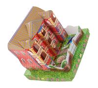 SAFIGLE Ancestor Paper Villa for Funeral and Ghost Festival Sacrifice Three-Story Papercraft House Offering for Qingming and Hungry Ghost Celebrations Respectful Ancestor Burning Supply