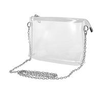 SAFIGLE Approved Clear Crossbody Bag Stylish Transparent Stadium Purse with Zipper Design for Concerts and Events for Storing Phone Cards and Daily Essentials
