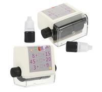 SAFIGLE Automatic Math Addition and Subtraction Roller Stamp Set for, Handwriting Practice Roller Ink and Storage Box, Counting Cubes Educational Tool for Kindergarten and Elementary Math