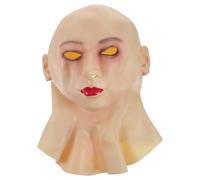 SAFIGLE Bald Beauty Latex Cosplay Mask for Halloween Parties Realistic Hairless Female Head Mask Elastic and Stretchable Costume Accessory for Cosplay Events and Funny Looks