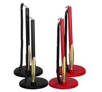 SAFIGLE Ballpoint Pen Signing Set 4Pcs with Fixed Round Base, Black and Red Reception Pens for Event and Conference Sign-In