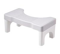 SAFIGLE Bathroom Footstool Durable Toilet Stool for Squatting Non Slip Bathroom Aid for Comfortable Toilet Use Multi Purpose Home Step Stool for Adults and Grey White