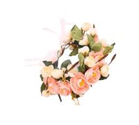 SAFIGLE Beige Floral Headband Lightweight Bridal Hair Accessory Party Hair Hoop Wedding Photo Prop Comfortable Simulated Flower Wreath for Brides
