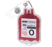 SAFIGLE Blood Type Retractable Badge Reel with Acrylic Material and Secure Alligator Clip, Id Holder for Medical Assistants and Healthcare Professionals