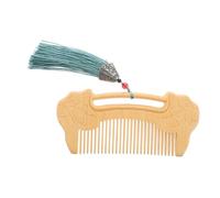 SAFIGLE Boxwood Hair Comb with Intricate Ruyi Lock Engraving Fine Tooth Design for Gentle Scalp Massage and Beard Grooming Elegant Wooden Comb Women