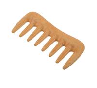 SAFIGLE Boxwood Wide Tooth Hair Comb for Scalp Massage Natural Wooden Head Massager Static Styling Brush for Curly Wavy Long Hair Portable Compact Design