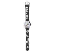 SAFIGLE Boy Girl Cartoon Soccer Theme Quartz Watch for Boy Girl Adorable Silicone Sports Black and Precise for Active Boys and Girls Birthdays and Special Occasions