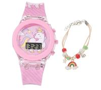 SAFIGLE Boy Girl's Glowing Silicone Watch Lightweight Water-Resistant Unicorn Design for Boy Girl Lovely Cartoon Patterns for Learning and Outdoor Fun