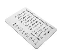 SAFIGLE Braille Alphabet Teaching Board Raised Dots Aluminium Silver Braille Learning Aid for Arabic Letters, Adults and Blind, Educational Needs, School Season Decor