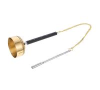 SAFIGLE Brass Buddha Dharma Ritual Utensil with Sound and Easy to Use Features, Silver Expandable Temple Tool for Spirituality Practitioners and Energy Healers, Suitable for Sauna