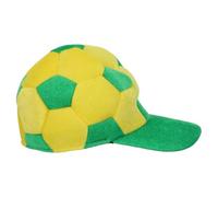 SAFIGLE Brazil Soccer Fan Baseball Cap with Full Print Soccer Pattern, Adjustable 55-59cm Peaked Hat for Men, Party Accessory and Sports Cheer Headwear