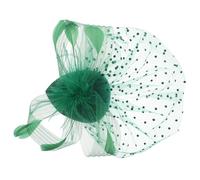 SAFIGLE Bridal Hat Tea Party Hats Has Hair Clip Bow Tie Birdcage Veil Wedding Hair Ornament Veiled Bridal Hair Decoration Bridal Headpiece Vintage-inspired Black Mesh Headband Cloth Green