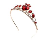 SAFIGLE Bridal Rhinestone Crown Headband with Romantic Heart Design Elegant Sparkling Princess Tiara for Wedding Bride Luxurious Rhinestone Hair Accessory for Bridal Shower and Party