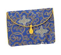 SAFIGLE Brocade Embroidery Storage Pouch for Buddhist Scriptures and Music Books Zen Style Multi-Function Organizer Bag Royal Blue for Protecting Your Beloved Texts