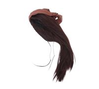 SAFIGLE Brown Pirate Wig with Head Scarf for Halloween and Carnival Parties Lightweight Breathable Costume Accessory for Men and Women for Cosplay and Stage Performances