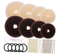 SAFIGLE Bun Making Kit for Women Girls Donut Hair Bun Makers U-pins Hair Ties Fixed Clips for Twisting Tools