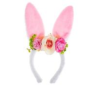 SAFIGLE Bunny Ear Headband Bunny Ears Headband Flower PE Foam Girls Kids Women Hair Accessories Easter Party Christmas Simulation Flower Black