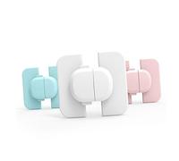 SAFIGLE Cabinet Locks Child Safety 3 Pack Self-Adhesive Square Locks for Cupboard Drawer Refrigerator Protect Fingers from Trapped Easy to Open and Close