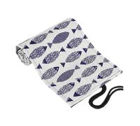 SAFIGLE Canvas Pencil Roll Wrap Case with 48 Slots, Portable Cotton Linen Pencil Storage Organizer for Artists and Students, Cartoon Saury Pattern, Suitable for Drawing and Sketching Supplies