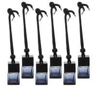 SAFIGLE Car Perfume Diffuser 8ml Refillable Hanging Fragrance Bottles 6pcs Gradient Black Empty Essential Oil Bottles for Rearview Mirror Car Air Freshener Accessories