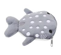 SAFIGLE Cartoon Shark Plush Coin Purse for Women Cute Zippered Wallet for Change Keys and Essentials Cozy Grey Storage Bag