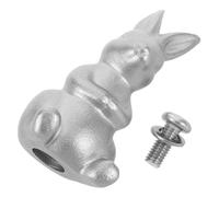 SAFIGLE Cast Iron Pot Lid Knob Replacement, Heat Resistant Silver Solid Rabbit Design Cooking Pot Cover Handle with Screw and Washer for Enamel Saucepan and Fry Pan