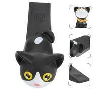 SAFIGLE Cat Door Stop Wedge Mute Anti-Collision Door Holder for Safety Cartoon Black Cat Design No-Drill Installation for Bedrooms Bathrooms and Living Rooms