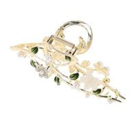 SAFIGLE Cat's Eye Floral Hair Claw Clip Metal Claw Hair Clips for Women Elegant Non-slip Floral Design with Artificial Pearl Vintage Chinese Style Head Barrette for Secure Updo Styling