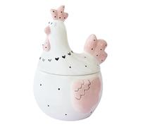 SAFIGLE Ceramic Chicken Shaped Egg Container with Airtight Lid and Versatile Storage for Home Supplies, for House and Festive Use, Featuring a Delicate Smooth Surface and Beautiful