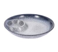 SAFIGLE Ceramic Dumpling Dinner Plate Round Shape and Blue Colour Featuring Anti-Skid Surface and Easy to Clean Design Including Practical Dipping Saucer for Serving Sushi and Fruit