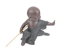 SAFIGLE Ceramic Kung Fu Tea Decor Little Monk Handicraft Tea Pet Ornament Purple Sand Buddha Monk Figurine Compact Home Chinese Decorations