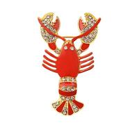 SAFIGLE Chest pin women's jewellery wedding jewellery wedding jewellery fabric decoration costume accessory fabric accessory European and American brooch lobster decoration red, Mittel, Metal, No