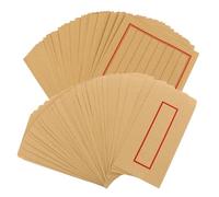 SAFIGLE Chinese Style Letter Envelope Vintage Red Writing Paper with Kraft Paper Envelopes Vertical Line Stationery for Thank You Notes Poems Calligraphy Practice Greetings