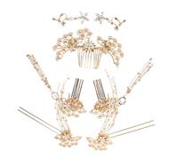 SAFIGLE Chinese Wedding Hair Sticks Hanfu Pearl Hair Sticks Flower Headpiece Asian Bridal Accessories