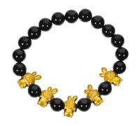 SAFIGLE Chinese Zodiac Rabbit Bracelet for Year Beaded Rope Bracelet with Lucky Rabbit Charm Protective and Prosperity Symbol Jewelry for Women and Men Traditional Craftsmanship Gift