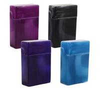 SAFIGLE Cigarette Case Cigarette Box 4pcs Marble Texture Plastic Stylish with Flip Top and Divided Compartment, Portable Lightweight Pocket-sized for Travel Use and Casual Social