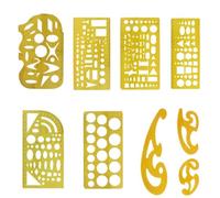 SAFIGLE Circle Measuring Rulers and Hollow Plastic Drawing Templates Set for Geometry Lessons and School Art Work