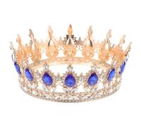 SAFIGLE Classic Bride Crown Elegant Rhinestone Headdress for Weddings Parties Proms Stunning and Blue Fashion Headwear for Women Unique Hair Ornament Dress Accessory