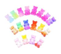 SAFIGLE Colored Bear Resin Charms 50Pcs Mini 3D Bears for Craft Accessories and Phone Case Decoration