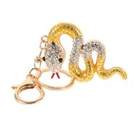 SAFIGLE Cool Snake Keychain Charm Zodiac Metal Keychain for Men and Women Golden Handbag Accessory Rhinestone Snake Design