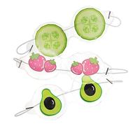SAFIGLE Cooling Eye Masks for Kids 3pcs Gel Eye Pads with Cucumber Fruit Design and Light Blocking Random Style