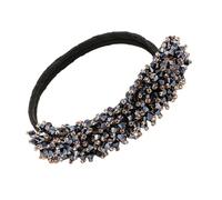 SAFIGLE Crystal Hair Bun Maker for Women Elegant Hair Donut Curler Stick Ink Blue Stylish Hairstyle Accessory for Birthday Party School Travel Handcrafted Chic Look for Teens