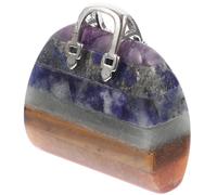 SAFIGLE Crystal Handbag Decor with Silver Clasp Natural Crystal Pouch Figurine for Home and Office Decoration Unique Desktop Ornament with Delicate Craftsmanship and Versatile Energy Bag