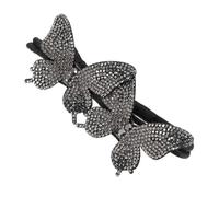 SAFIGLE Crystal Rhinestone Butterflies Hair Bun Maker with Bendable Wire Non-slip Shaper Elegant Hair Accessory for Women Daily Styling and Gift Choice