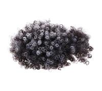 SAFIGLE Curly Ponytail Wig Bangs, Grey Synthetic Afro Hair Puff, High Volume Drawstring Hairpiece for Women Party and Cosplay