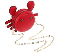SAFIGLE Cute Cartoon Crab Wallet Small Animal Pouch Bag with Sturdy Pu Construction and Convenient Hanging Strap for Birthday Party or Commuting, Red Crab Shaped Coin Purse for Women